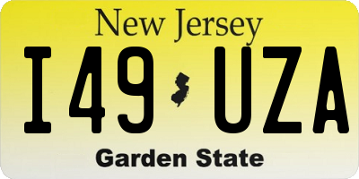 NJ license plate I49UZA