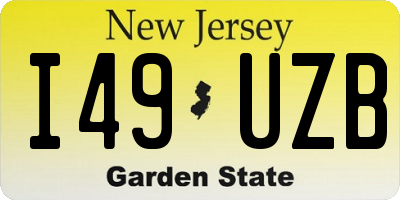 NJ license plate I49UZB
