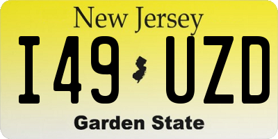 NJ license plate I49UZD