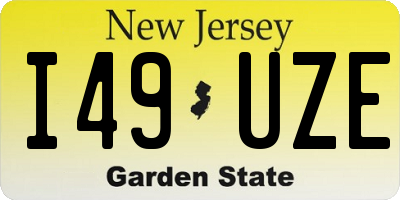 NJ license plate I49UZE