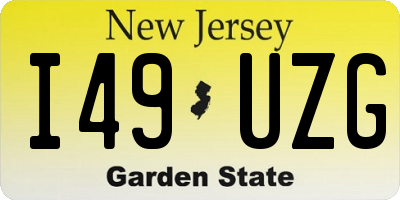 NJ license plate I49UZG