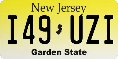 NJ license plate I49UZI