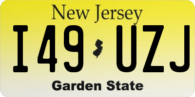 NJ license plate I49UZJ