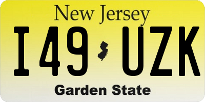 NJ license plate I49UZK