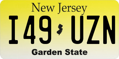 NJ license plate I49UZN