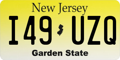 NJ license plate I49UZQ