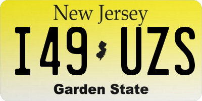 NJ license plate I49UZS