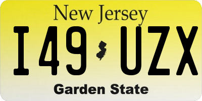 NJ license plate I49UZX
