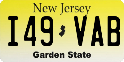 NJ license plate I49VAB