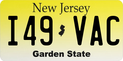 NJ license plate I49VAC