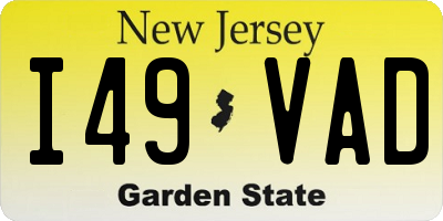 NJ license plate I49VAD
