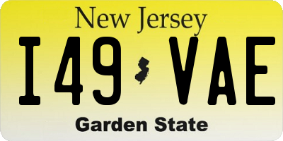 NJ license plate I49VAE