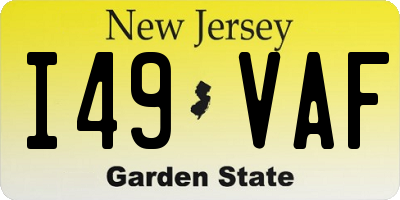 NJ license plate I49VAF