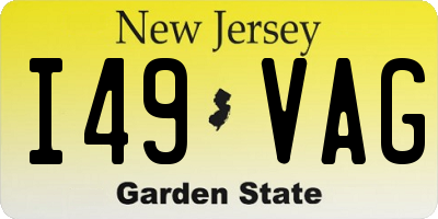 NJ license plate I49VAG
