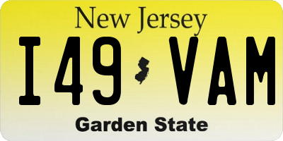 NJ license plate I49VAM