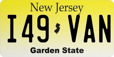 NJ license plate I49VAN