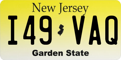 NJ license plate I49VAQ