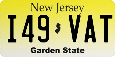 NJ license plate I49VAT