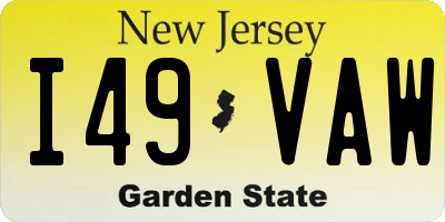 NJ license plate I49VAW