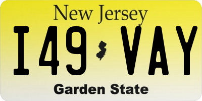 NJ license plate I49VAY