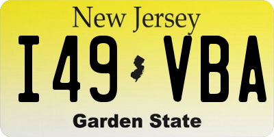 NJ license plate I49VBA