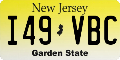 NJ license plate I49VBC