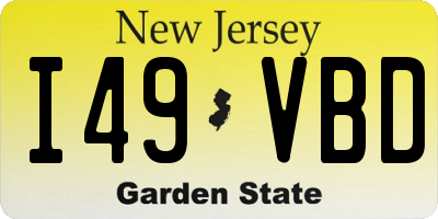 NJ license plate I49VBD