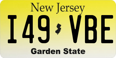 NJ license plate I49VBE