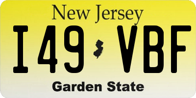 NJ license plate I49VBF