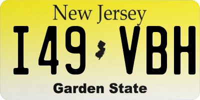 NJ license plate I49VBH