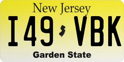 NJ license plate I49VBK
