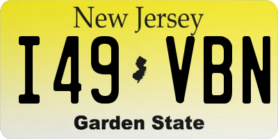 NJ license plate I49VBN