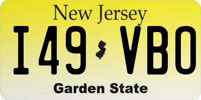NJ license plate I49VBO
