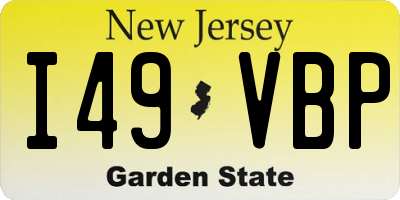 NJ license plate I49VBP