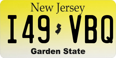 NJ license plate I49VBQ