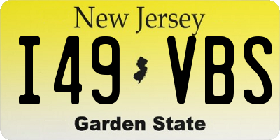 NJ license plate I49VBS