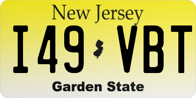 NJ license plate I49VBT