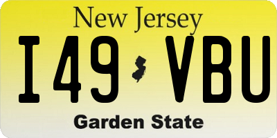 NJ license plate I49VBU