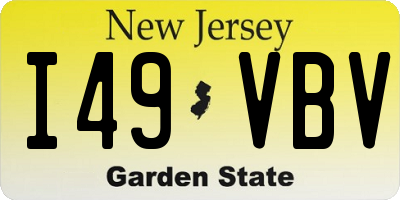 NJ license plate I49VBV
