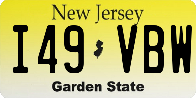 NJ license plate I49VBW