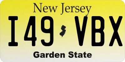 NJ license plate I49VBX