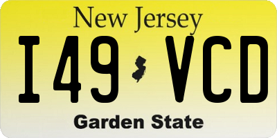 NJ license plate I49VCD