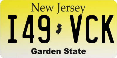 NJ license plate I49VCK