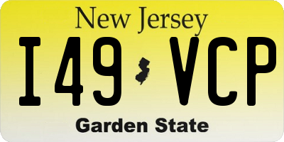 NJ license plate I49VCP