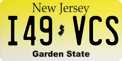 NJ license plate I49VCS