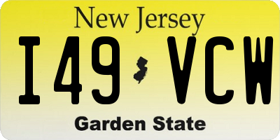 NJ license plate I49VCW