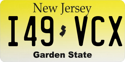 NJ license plate I49VCX