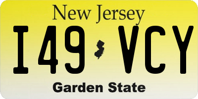 NJ license plate I49VCY