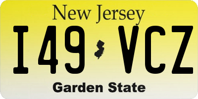 NJ license plate I49VCZ