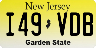 NJ license plate I49VDB